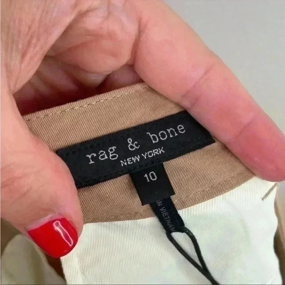 Rag & Bone Tan Dark Khaki Ivy Wide Leg Ankle Length Culotte Pant - Picture 8 of 10